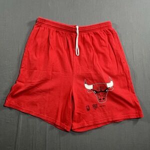 Vintage Chicago Bulls 1990s Team Hanes Shorts Mens Sz M Red NBA Official